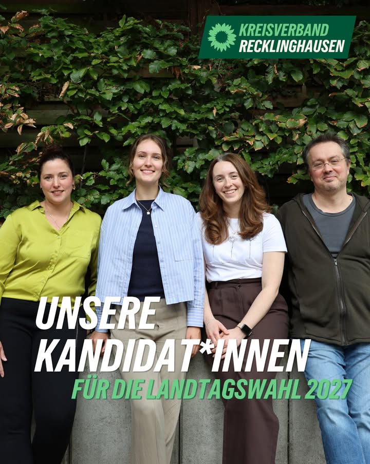 Grüne Direktkandidierende für die Landtagswahl 2027 im Kreis Recklinghausen